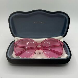 GUCCI GG 0257S 005 CLEAR PINK AUTHENTIC FRAMES SUNGLASSES 59-19